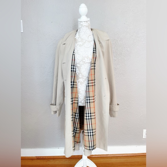 Burberry London Beige Trench Coat with Nova Check Lining Womens Size 12 - Picture 2 of 16